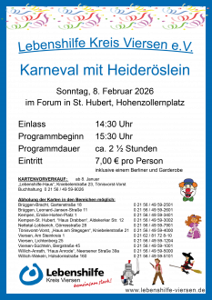 Plakat Karneval mit Heideröslein