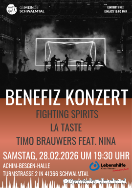 Benefizkonzert am 28.2. in der Achim-Besgen-Halle in Waldniel
